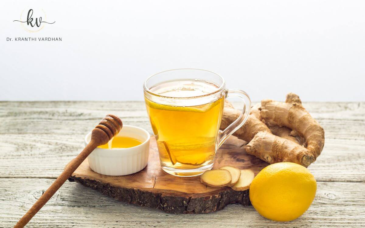 Indian Home Remedy for Throat Infection - Ginger Honey Tea